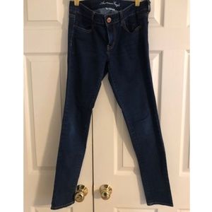 American Eagle Super Stretch Dark Blue Jeggings 8
